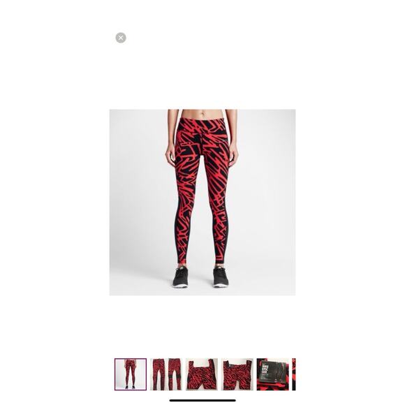 Nike Power Epic Lux Dri Fit Tights (Red And Black) Women's Small - Picture 10 of 10